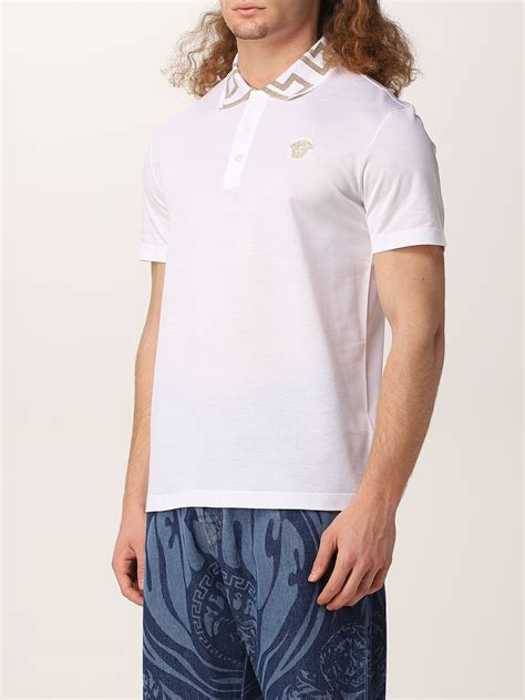 white versace poloshirt|authentic versace shirt.